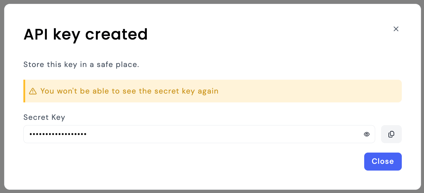 Generated API Key