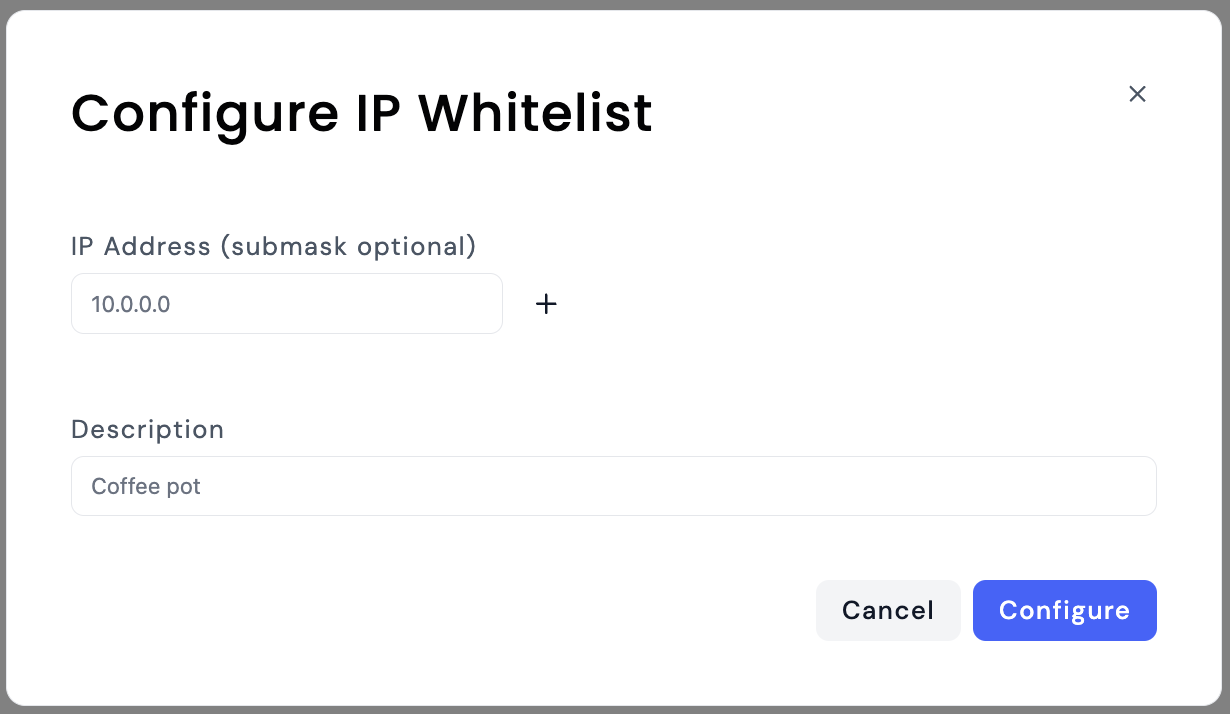 Create IP Address modal